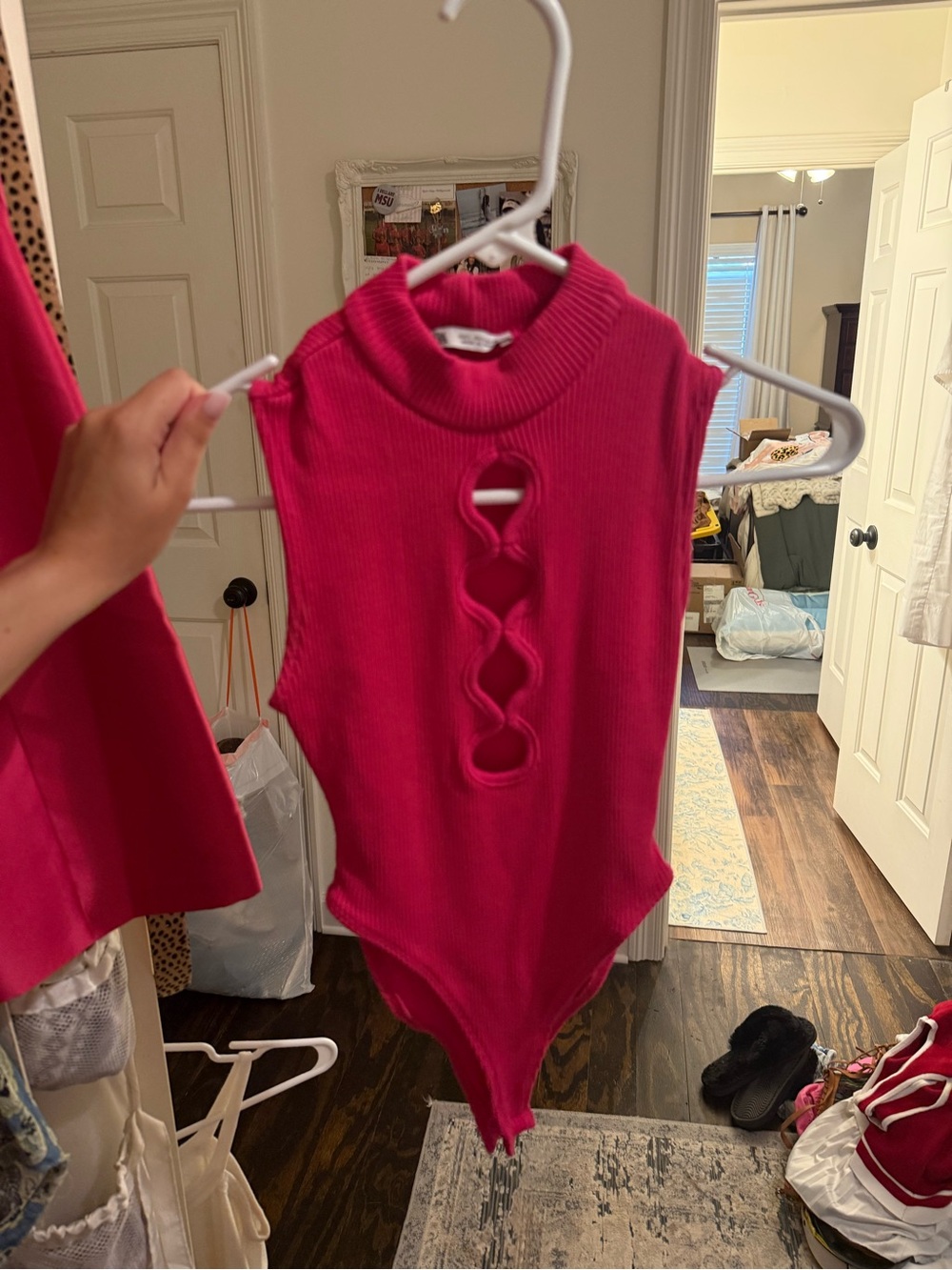 Zara Pink Cut out body suit